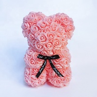Ammy – ourson de roses artificielles personnalisées, 25cm, fausses fleurs, pour la saint-valentin, cadeau de Promotion