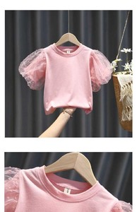 Camisetas de Manga Corta para Niñas, Ropa Nueva 2021, Camisetas con Mangas Abullonadas, Camisetas de Verano para Bebés y Niñas - Product Image 6