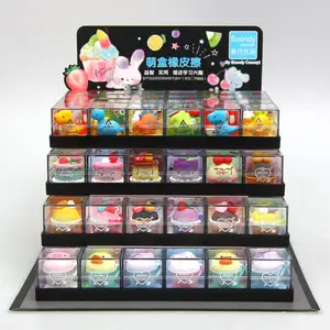 Soododo Stationery 3D Rubber Eraser Pencil Eraser Mini Animal Shaped Custom Rubber Cute 3D Eraser