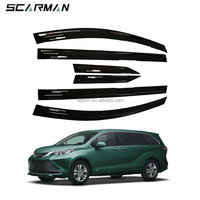 Deflectores de ventana de coche acrílicos duraderos, visera de ventana, viseras de lluvia, protector de lluvia para Toyota Sienna 2022, accesorios exteriores