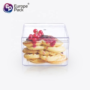 Wholesale Transparent square PS Plastic Tiramisu <strong>Dessert</strong> Container Pastry Packaging Box - Product Image 3