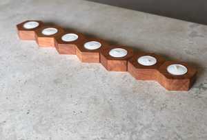 Bougeoir en bois fait à la main, chandelier pour décoration de la maison - Product Image 3