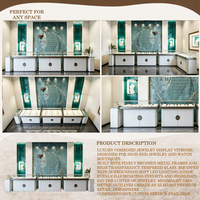 Meubles de présentation pour bijouterie haut de gamme, sur mesure, comptoir de présentation en or blanc, vitrine en verre pour bijouterie