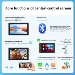 หน้าจออัจฉริยะ TOPSOURCE ขนาด 7 นิ้ว รองรับ Carplay และ Android AUTO เชื่อมต่อโทรศัพท์มือถือ ระบบนำทางกลางแบบ HD สำหรับฟังเพลง MP5 - Product Image 2