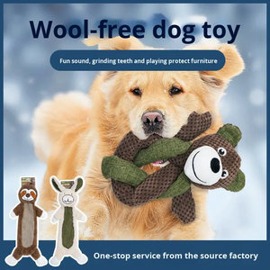 Orta büyük köpekler için tavşan kürk ile dayanıklı gıcırtılı köpek oyuncak uzun saat oyun kendini eğlence diş taşlama - Product Image 5