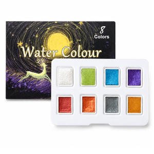 Juego de Pinturas de Acuarela Sólidas de 8 Colores, en Formato Mini Portátil, Personalizables al por Mayor (OEM), para Niños y Principiantes - Product Image 3