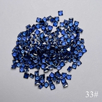 HQ Gems 6A Carré 2X2 3X3 4X4 5X5mM Bleu Jaune Violet Rose Vert Orange Gemme Arc-En-Saphir Princesse Cut