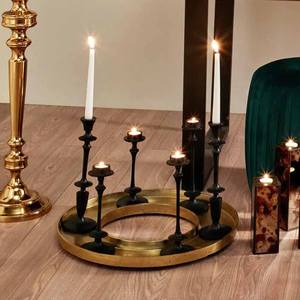 Bougeoirs modernes au design moderne et fini or Centres de table pour mariage Bougeoir en T en aluminium pour décoration de mariage - Product Image 1