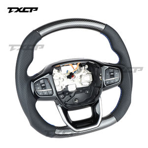 Convient pour <span class=keywords><strong>Ford</strong></span> Transit C-MAX Kuga St V348 Tourneo mk8 2018 2019 2023 2021 <span class=keywords><strong>2022</strong></span> Volant en cuir en fibre de carbone personnalisé - Product Image 5