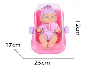 Poupée bébé enfant de 9 pouces avec <span class=keywords><strong>corps</strong></span> entier et yeux fixes, jouets avec panier pour sucette, jouets d'imitation pour enfants - Product Image 2