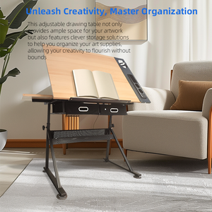 Table de dessin ergonomique robuste avec plateau inclinable et tabouret pour le dessin technique, l'illustration et les projets créatifs - Product Image 4