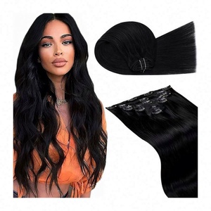 Extensiones de Cabello Humano con Clip, Doble Trama, 100% Remy Virgen, Ombre Brasileño, Liso, Rubio, Extensiones de Cabello con Clip, 100% Cabello Humano - Product Image 1