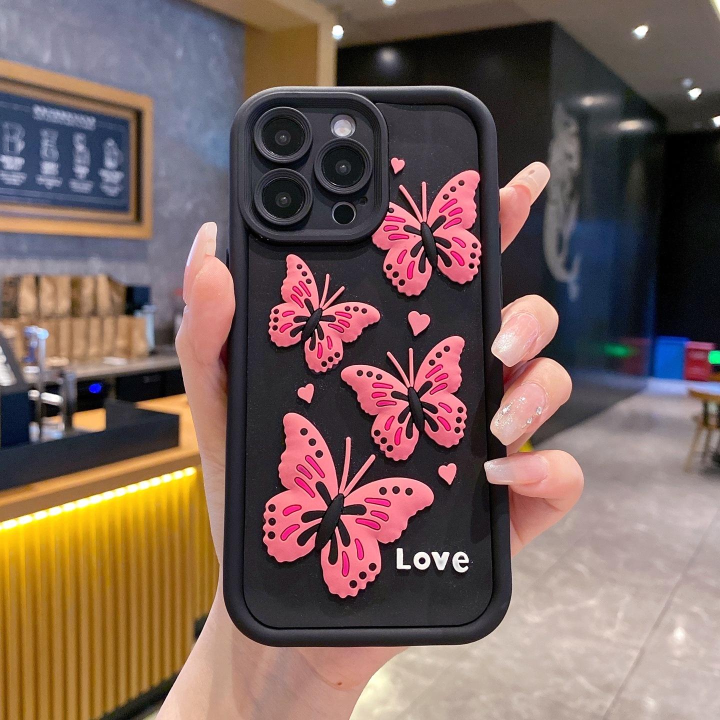 Skin silicone nero occhio di cielo [love butterfly]]