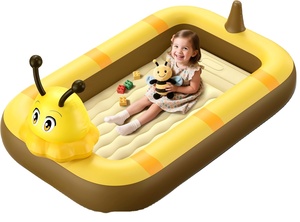 Bee Shaped Kids <b>Inflatable</b> Travel Bed with Safety Rails for Toddlers Camping Home - Product Image 6