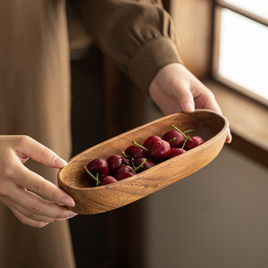 Wooden Boat Shaped Fruit <b>Tray</b> Walnut Material For Snacks Fruits Desserts Tea Nuts Dried Fruits Serving <b>Trays</b> - Product Image 2