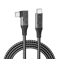 TUTI Kabel Data USB4 Sudut 90 Derajat Kabel USB C-C Transmisi Video 8K60Hz Pengisian Cepat 240W Transfer Data 40Gbps