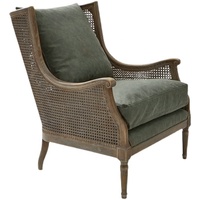 Fauteuil inclinable en chêne de style français avec dossier en rotin, style farmhouse, pour le loisir dans le salon
