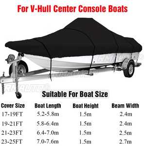 Housse de bateau robuste remorquable 17-25 pieds, 210D, imperméable, pour bateaux à coque en V (pêche et ski nautique), protection anti-poussière et anti-UV - Product Image 6