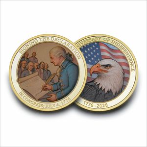 Moneta Commemorativa del 250° Anniversario Americano in Rame 999 Placcata Oro con Statua della Libertà, Moneta da Collezione - Product Image 5