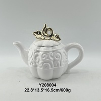 Tasse à café en céramique blanche avec motif citrouille