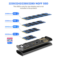 Case SSD in Alluminio M2 NVME con Adattatore USB Type C, Supporta Chiavi M e B&M