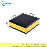 Boîtier de jonction électronique DIY en aluminium, boîtier industriel, boîtier pour haut-parleur, boîtier d'amplificateur en aluminium 140*140*30mm