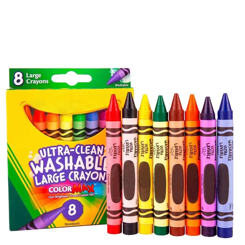 Atacado bom preço de alta qualidade segurança não tóxico 6 cores crianças arte suprimentos multi-cores crayons com logotipo personalizado