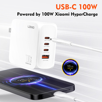 LDNIO Q8-MI 100W Pengisi Daya GaN 4-Port dengan Xiaomi HyperCharge Pengisian Cepat Berkabel untuk Ponsel Tablet Laptop Grosir