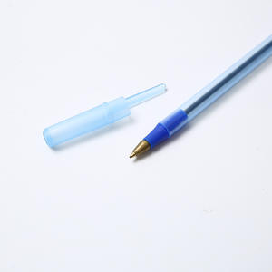 Simples elegante escritório estudo branco sólido transparente pólo caneta esferográfica antiderrapante soquete de plástico à base de óleo caneta esferográfica - Product Image 4