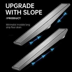 Sifone Doccia Lineare Personalizzato in Acciaio Inossidabile, Scarico a Pavimento per Bagno con Pendenza - Product Image 1