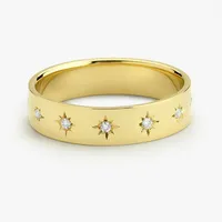 2021 Hot Selling Schmuck Zierliches Design Edelstahl 18 Karat vergoldetes Ehering mit Stern Diamantring für Frauen Männer