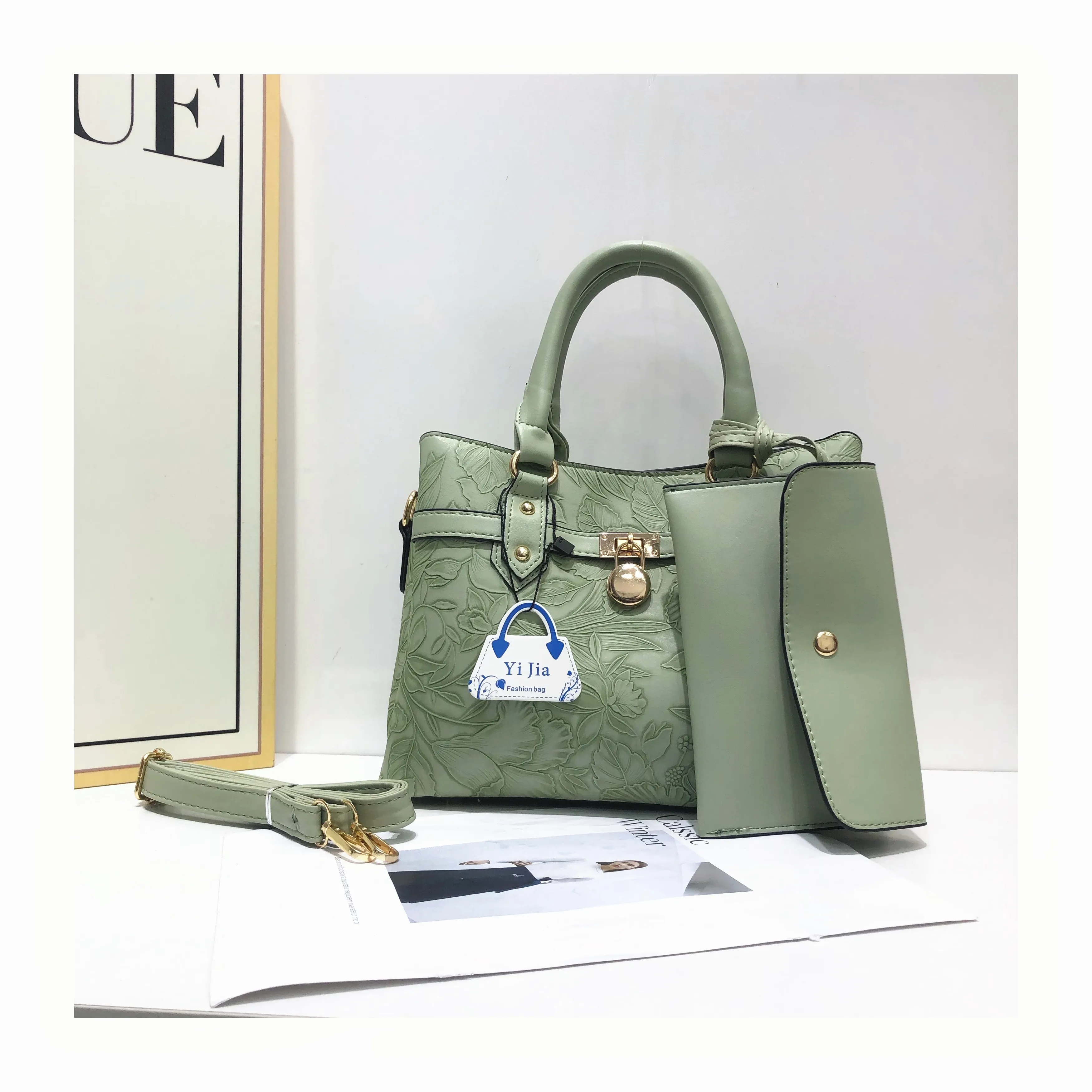 Yi Jia Custom Colorful Luxury Figure Zip Lock Bag Simple Soft Pu Women's Shoulder Bag And Women's Messenger Bag