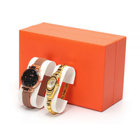 Boîte à montre en cuir haut de gamme avec logo personnalisé, couvercle rabattable, simple et luxueuse, en papier, pour couple, étui de rangement pour montres, emballage de luxe, cadeau de bijoux