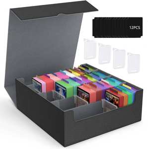 Boîte <span class=keywords><strong>de</strong></span> rangement pour cartes à jouer en cuir PU à coins carrés pour cartes à collectionner, jeux <span class=keywords><strong>de</strong></span> société et jeux <span class=keywords><strong>de</strong></span> table - Portable et durable - Product Image 4