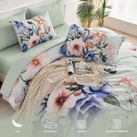 Draps de lit 3 places 2 draps 4 taies Drap de lit en 3 places Couverture de lit Polyester Microfibre Ensemble de draps et taies d'oreiller