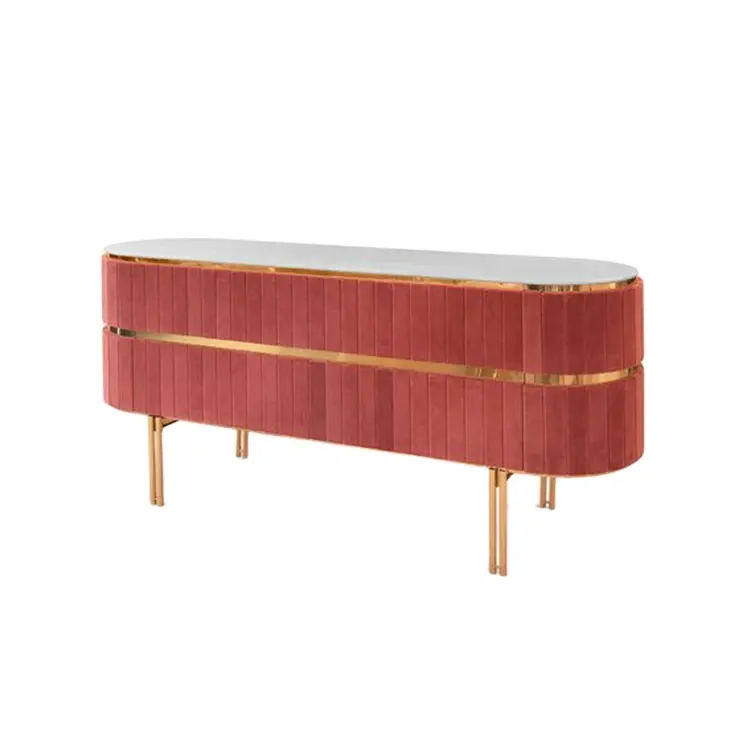 Groothandel Nordic Luxe Buffet Sideboards Rode Fluwelen Kasten Met Lade Voor Woonkamer