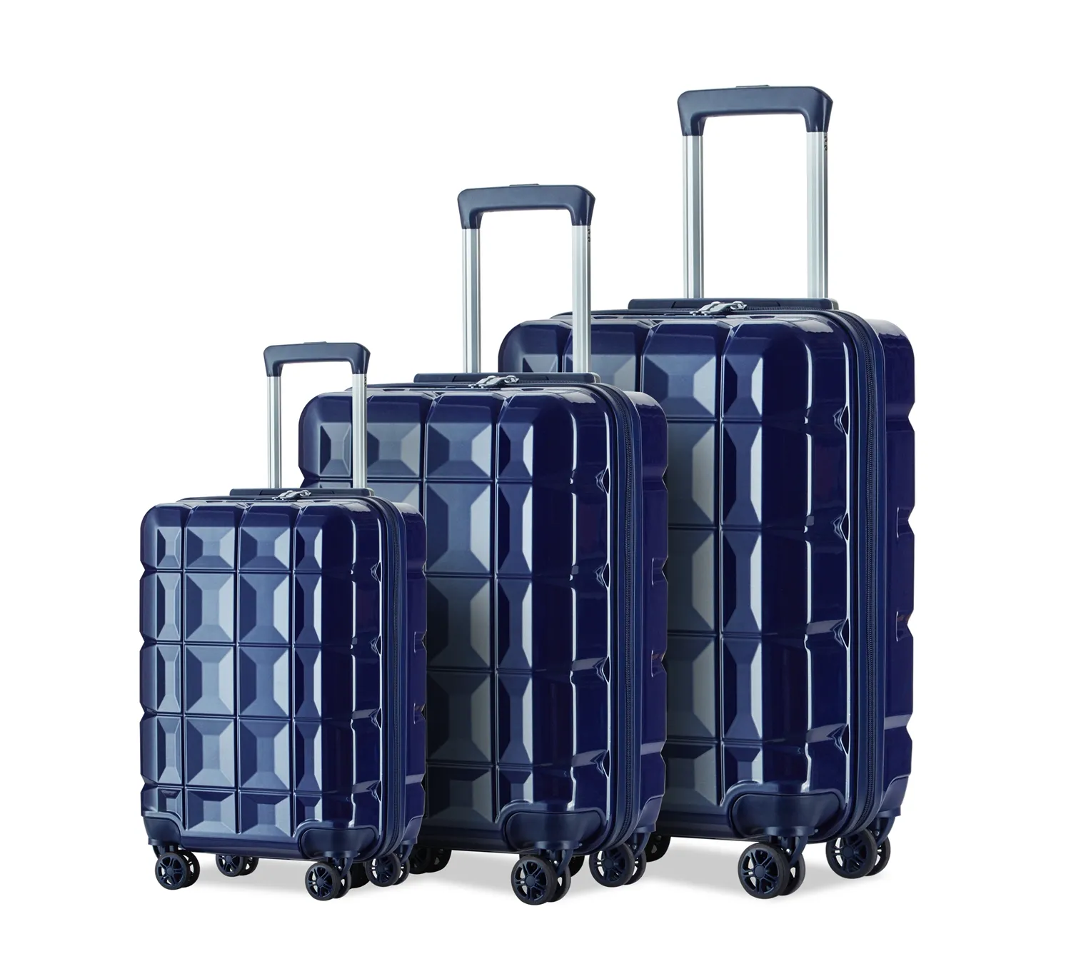 Sıcak satmak seyahat seti ile iki parça arabası polikarbonat bagaj özel bavul