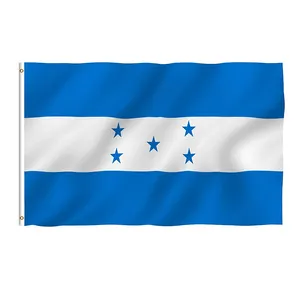 Hot Sale 3x5Ft 90x150cm Custom Design Digital Printing 100% Polyester Blue White Honduras National Country Flag With 5 Stars