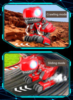 Assembler et contrôler le kit de construction de STEM de robot dinosaure pour enfants RC, avec des lumières LED en mode coulissant rampant et des effets sonores