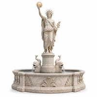 Fontaine en marbre européen en gros, statue d'empereur, fontaine de jardin, urne sculptée à la main, dauphin pour manoir, parc, hôtel