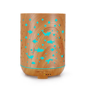 เครื่องเพิ่มความชื้นขนาดเล็ก ดีไซน์ลายไม้รูปฉลามใต้น้ำ พร้อมไฟ LED ใช้กับน้ำมันหอมระเหย สำหรับใช้ในบ้าน ความจุ 0.5 ลิตร - Product Image 3