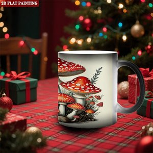 Frosted Black 11oz <b>Ceramic</b> <b>Mug</b> Heat Activated Drinking Cup Indoor Outdoor Use - Product Image 2