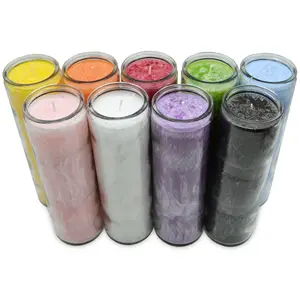 BESTSUN Custom Label Wholesale New Design Colorful Glass Religious Spiritual Candles for Church Funeral Memorial