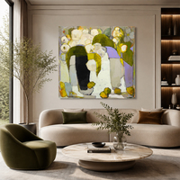 Peinture à l'huile peinte à la main, fabricant d'œuvres originales modernes, nature morte florale, taille et encadrement personnalisés, vente en gros pour les acheteurs mondiaux