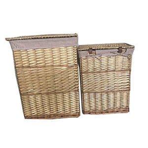 Set 5 Woven <strong>Wicker</strong> Eco-Friendly Stackable Laundry Hamper <strong>Baskets</strong> <strong>Lining</strong> for Clothing Storage Home Living Room Wardrobe - Product Image 6