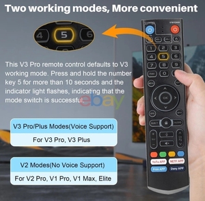 รีโมทคอนโทรลแบบมีเสียงพร้อมไฟแบ็คไลท์สำหรับ vSeeBox รุ่น USB V3 Pro, V5 Pro, V3 Plus, V3 Pro, V2 Pro, V1 Pro, V1 Max lite Ultra และ Elite Mini - Product Image 3