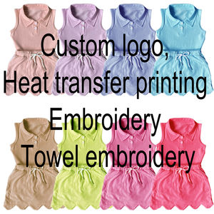 Set di <span class=keywords><strong>Abbigliamento</strong></span> per Ragazze Ruidian all'Ingrosso, in Cotone Lavorato a Maglia, Senza Maniche, con Colletto e Bottoni, Gonna con Volant e Pantaloncini Integrati per Adolescenti - Product Image 2