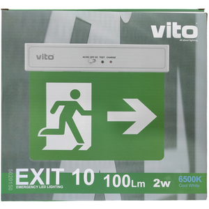 Lampe de secours LED Vito 2W 6500K à lumière froide pour signalisation directionnelle - Product Image 3