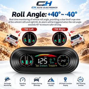 Compteur de pente GPS pour <span class=keywords><strong>voiture</strong></span>, affichage numérique HUD, vitesse, altitude, boussole, angle de bâche et de roulis, alarme, outil pour véhicule tout-terrain - Product Image 5