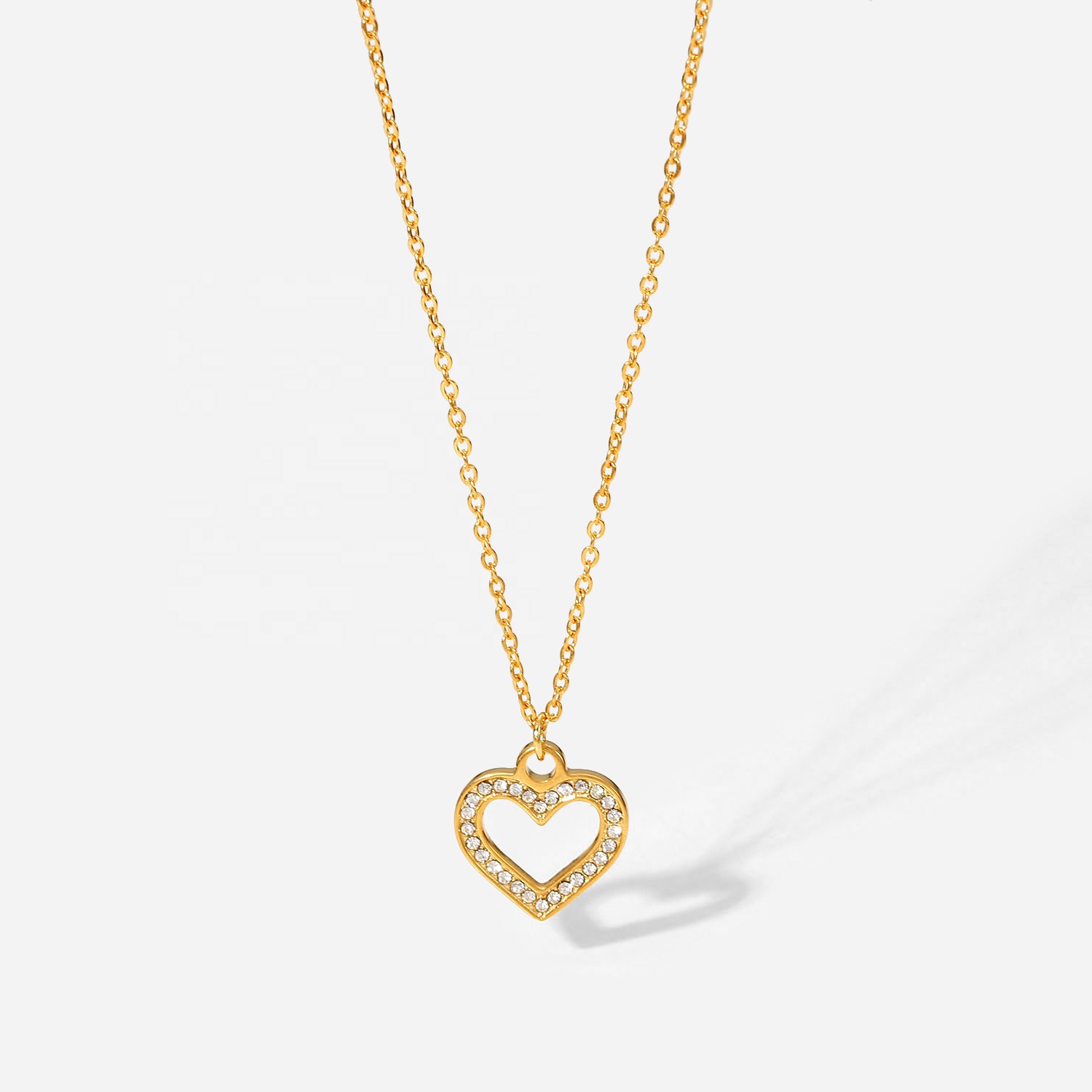 hollow heart necklace